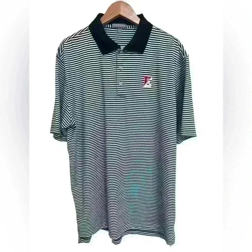 🌟🌟 HP 🌟🌟 Peter Millar Men’s Golf Polo. Black & White Stripe. Size XL